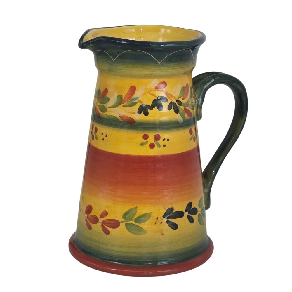 Tabletops Gallery La Province Hand Painted Hand Crafted Ceramic Pitcher 80oz - Picture 13 of 13